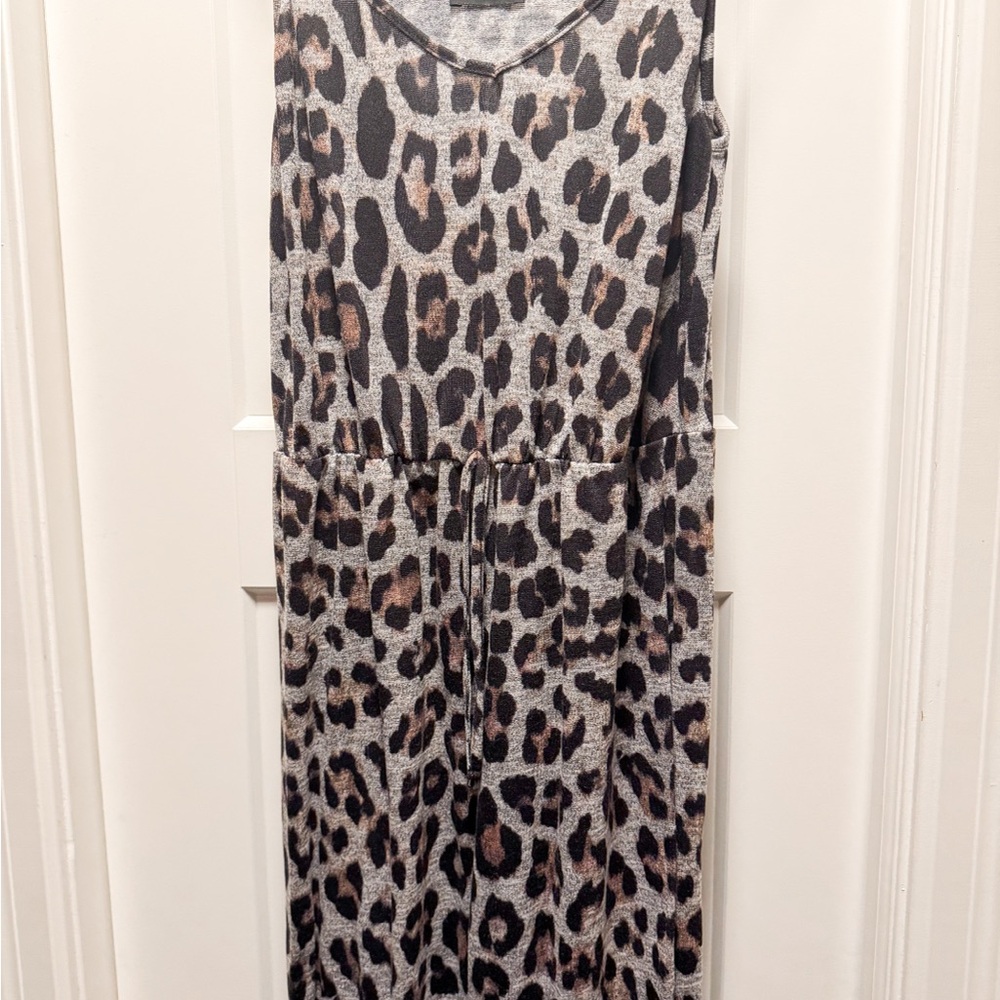 Leopard Print Sleeveless Bodysuit/Jumpsuit
